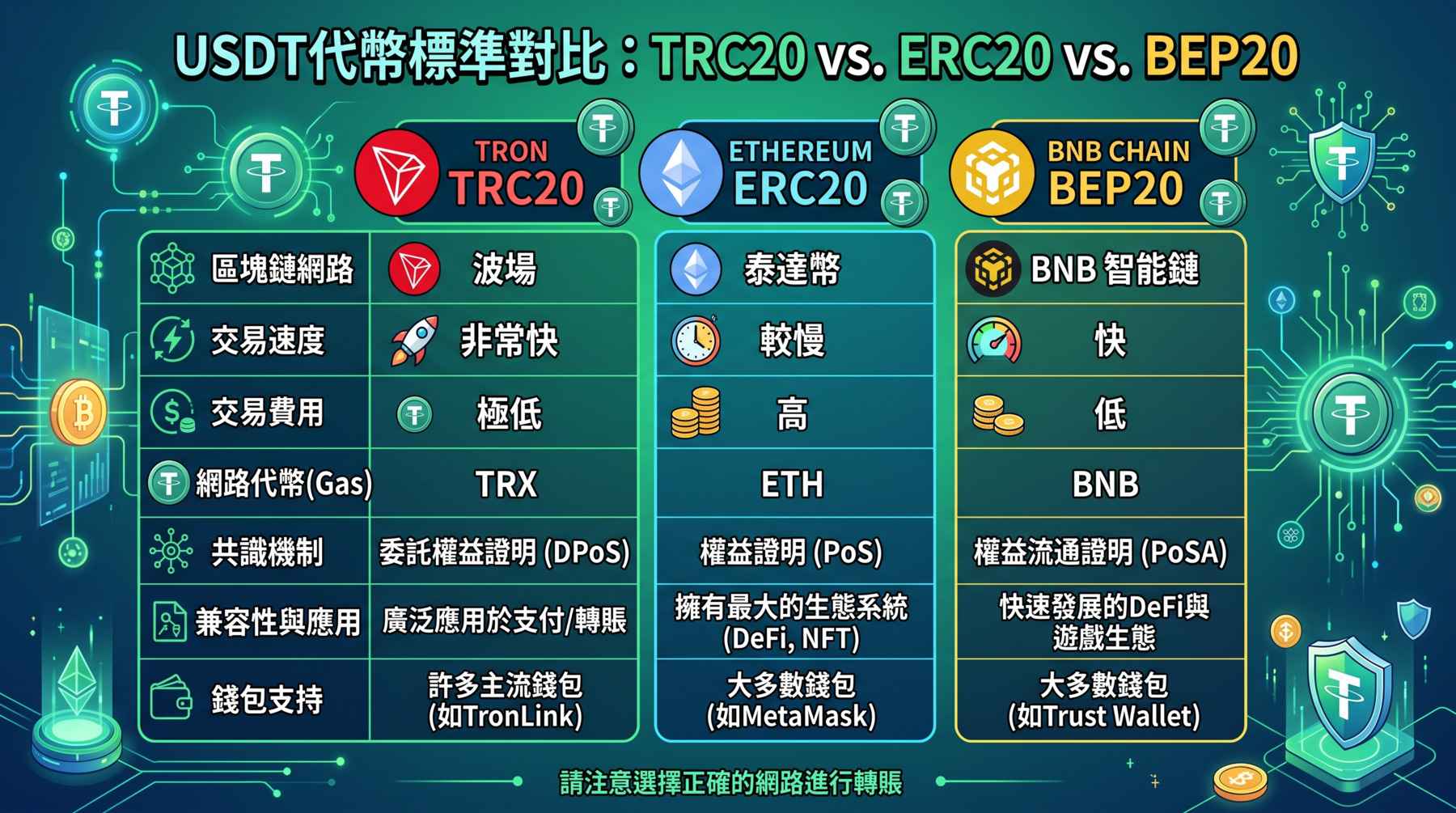 主流加密貨幣傳輸協議比較