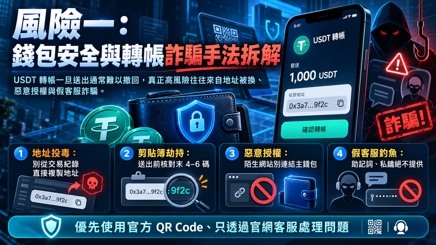 USDT 交易暗藏哪些風險?從錢包防護到資金安全,先掌握重要資訊。 USDT 交易暗藏哪些風險?從錢包防護到資金安全,先掌握重要資訊。
